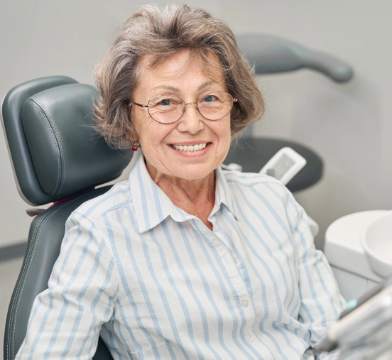 Patient receiving preventive dental care